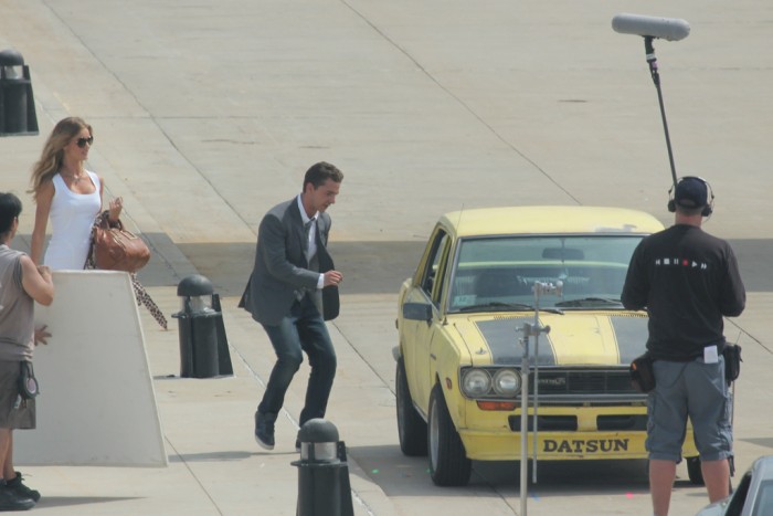 Datsun 510 That's Shia LaBeouf running to the Datto